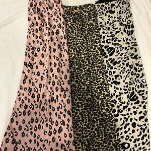 Leopard Print Women's Skirt - Pink, Black, Cream